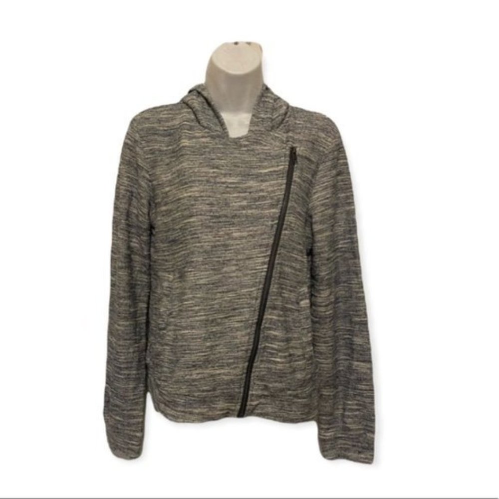 Anthro Saturday Sunday Hooded Tweed Moto Jacket size small